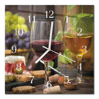 Reloj de cristal cuadrado Una copa de vino