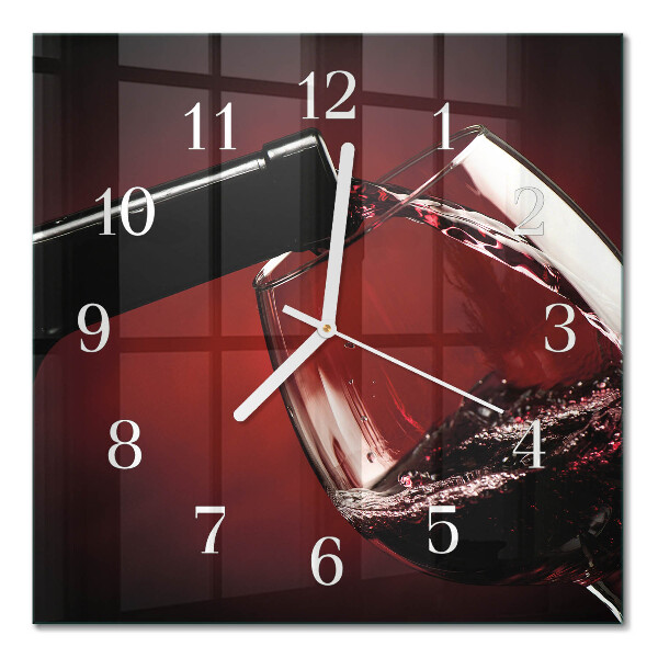 Cuadrado reloj cuadrado Una copa de vino