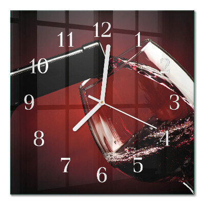 Cuadrado reloj cuadrado Una copa de vino