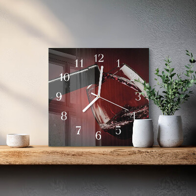 Cuadrado reloj cuadrado Una copa de vino