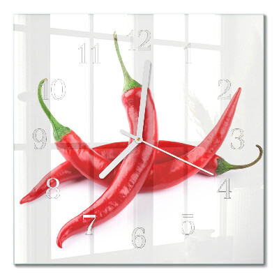 Cuadrado reloj de pared de cristal Chiles