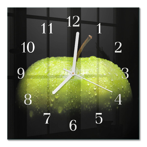 Cuadrado reloj de pared Manzana