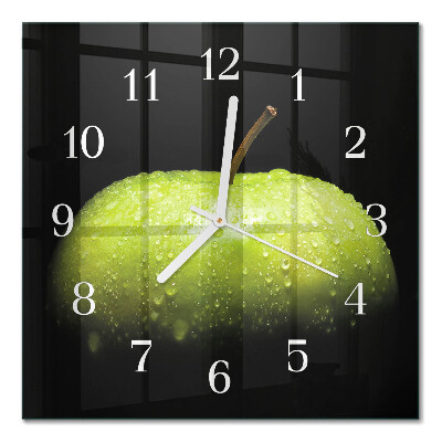 Cuadrado reloj de pared Manzana