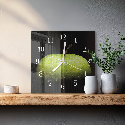 Cuadrado reloj de pared Manzana