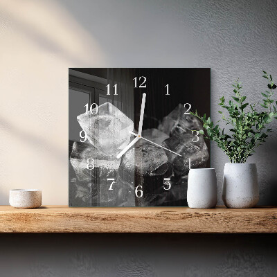 Cuadrado reloj de pared de cristal Cubitos de hielo
