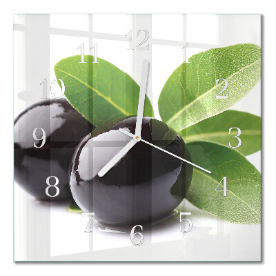 Reloj de cristal cuadrado Aceitunas