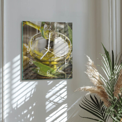 Reloj de vidrio cuadrado Aceite de oliva