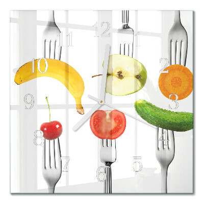 Reloj de cristal cuadrado Fruta