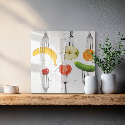 Reloj de cristal cuadrado Fruta