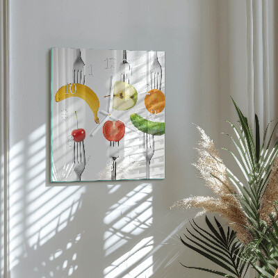 Reloj de cristal cuadrado Fruta