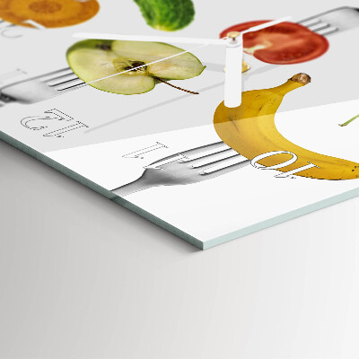 Reloj de cristal cuadrado Fruta