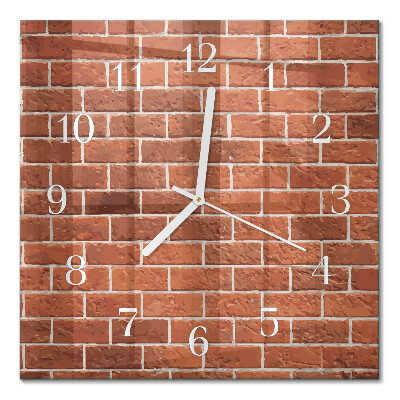 Cuadrado reloj de pared de cristal Muro de ladrillo