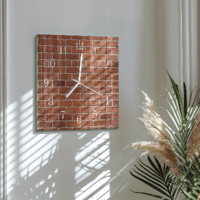 Cuadrado reloj de pared de cristal Muro de ladrillo