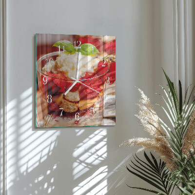 Reloj de vidrio cuadrado Fruta