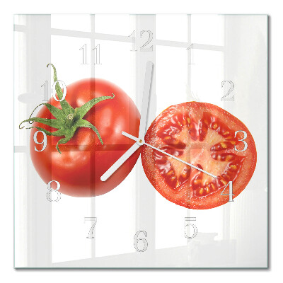 Reloj de vidrio cuadrado Tomates