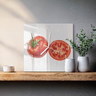 Reloj de vidrio cuadrado Tomates