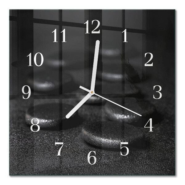 Cuadrado reloj de pared Piedras zen