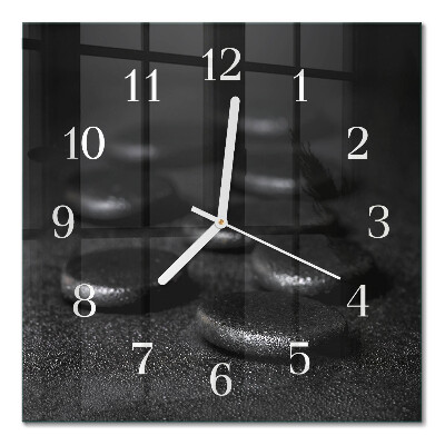 Cuadrado reloj de pared Piedras zen