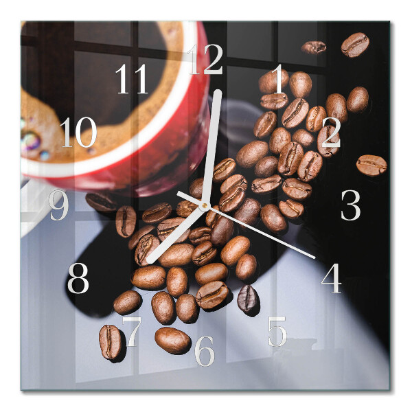 Cuadrado reloj cuadrado Una taza de café