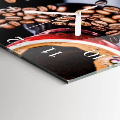 Cuadrado reloj cuadrado Una taza de café