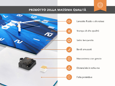 Cuadrado reloj de pared de cristal Ladrillos