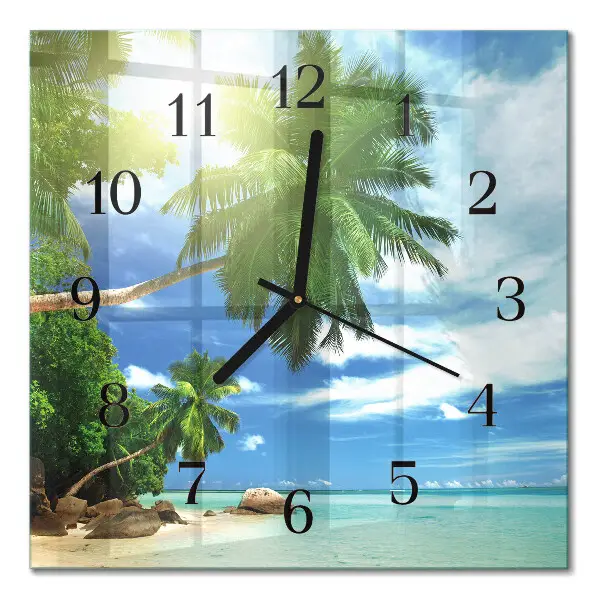 Reloj de pared cuadrado Isla de las palmeras