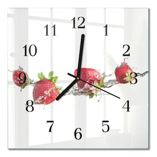 Reloj de pared cuadrado Fresas en agua