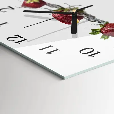 Reloj de pared cuadrado Fresas en agua