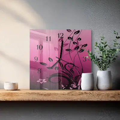 Reloj cuadrado Arte floral