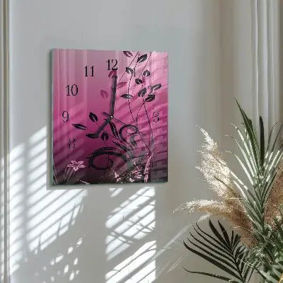 Reloj cuadrado Arte floral