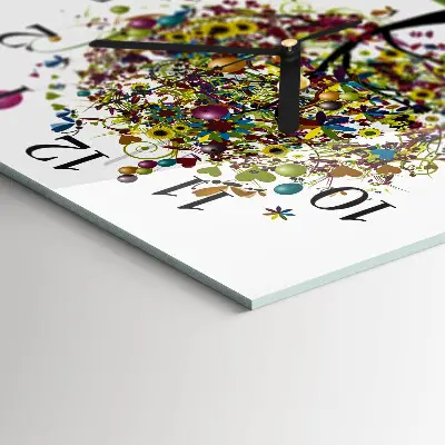 Reloj cuadrado Árbol colorido