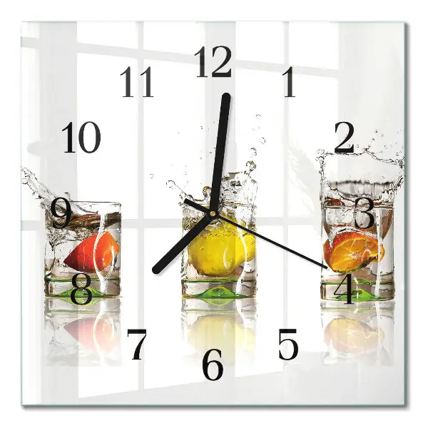 Reloj cuadrado Vasos de fruta