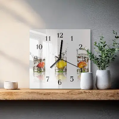 Reloj cuadrado Vasos de fruta