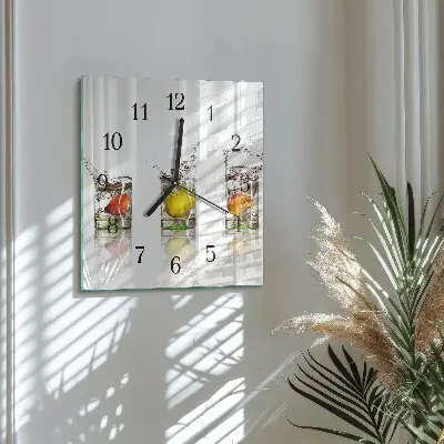 Reloj cuadrado Vasos de fruta