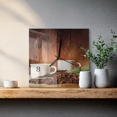 Reloj cuadrado Tazas de café