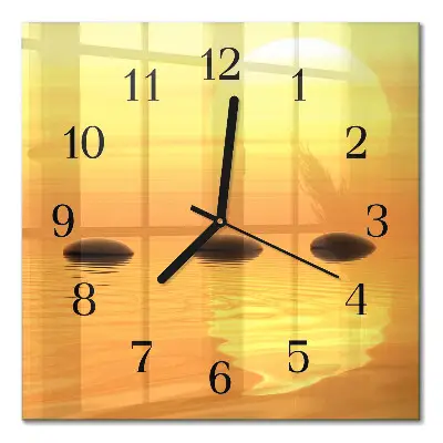 Reloj de pared de cristal cuadrado Agua sol
