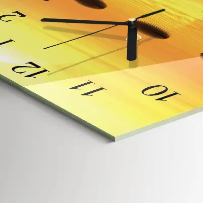 Reloj de pared de cristal cuadrado Agua sol