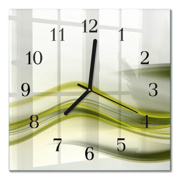 Reloj de pared de cristal cuadrado Líneas abstractas