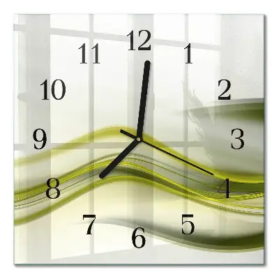 Reloj de pared de cristal cuadrado Líneas abstractas