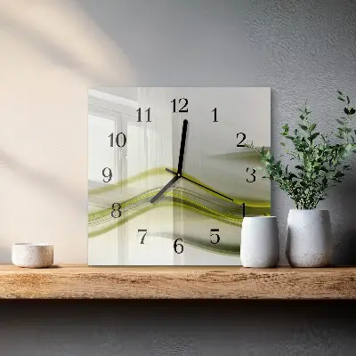 Reloj de pared de cristal cuadrado Líneas abstractas