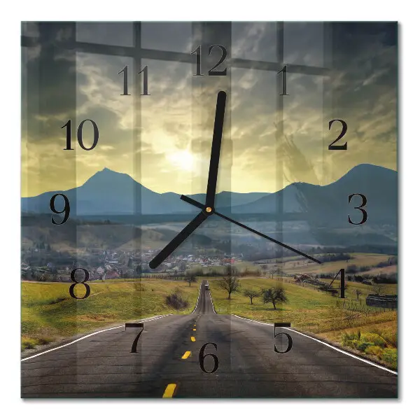 Reloj de pared cuadrado Sendero de montaña