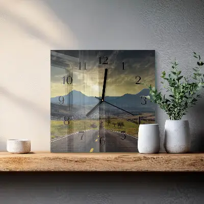 Reloj de pared cuadrado Sendero de montaña
