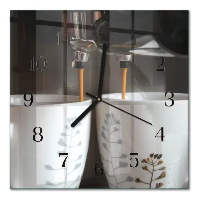 Reloj cuadrado Cafetera