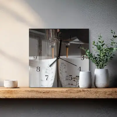 Reloj cuadrado Cafetera