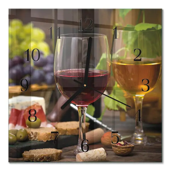 Cuadrado reloj de cristal Copas de vino