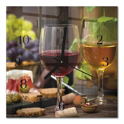 Cuadrado reloj de cristal Copas de vino