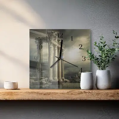 Cuadrado reloj de vidrio Acrópolis