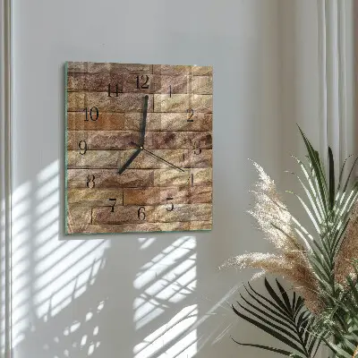 Reloj de pared de cristal cuadrado Ladrillo