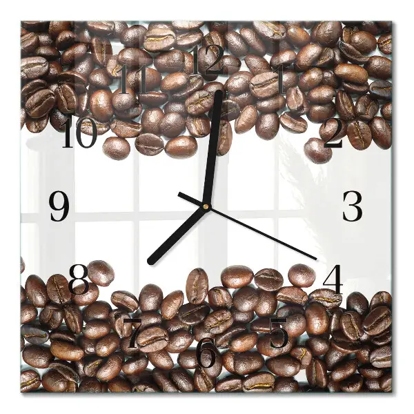 Cuadrado reloj de cristal Granos de café
