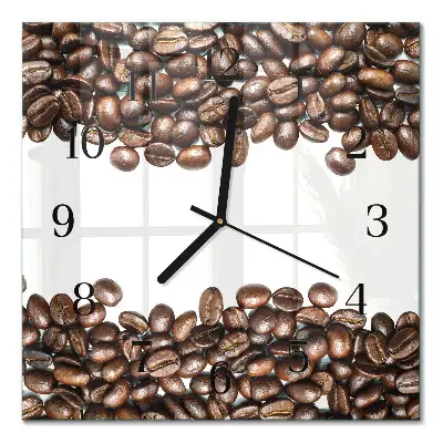 Cuadrado reloj de cristal Granos de café